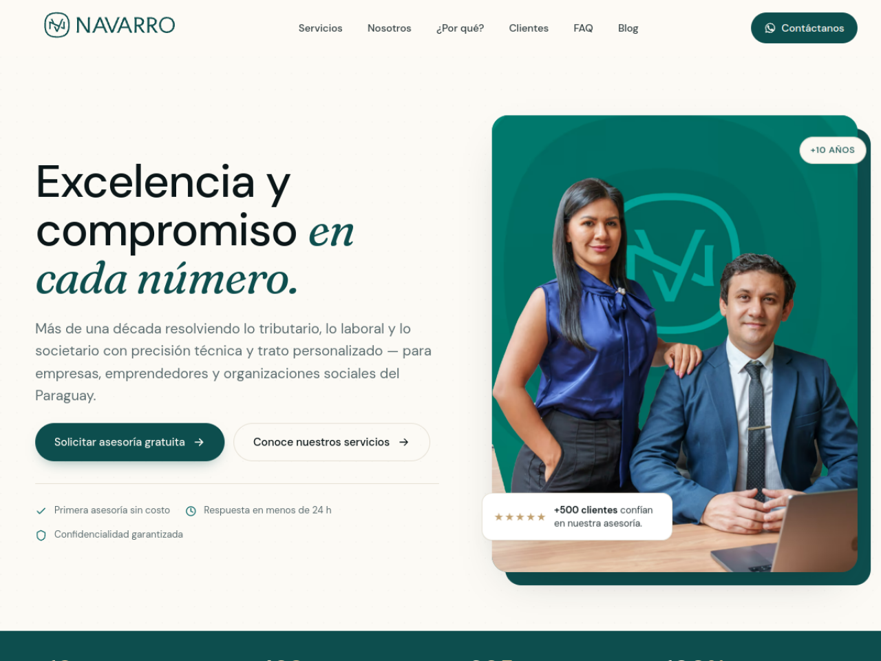 Ejemplo de sitio web profesional desarrollado por Navegantes.ai